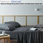 Bianca Natural Sleep Recycled Cotton and Bamboo Sheet Set Charcoal Single V442-BCA-SHEETS-RECYCLEDCB-CHARCOAL-SB