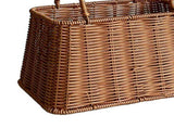 Plastic Imitation Rattan Basket Rustic Imitation Handwoven Picnic Basket Wtih Handle for Food V1294-YM0901-3117240191711