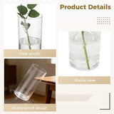 3PCS Acrylic Cylinders, 3.9" x 7.9" Clears for Centerpieces, Unbreakable Elegant Flower V1369-AZ3-W-08813