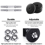 Everfit 10kg Dumbbell Set Weight Plates Dumbbells Lifting Bench FIT-K-DB-SET-30-A