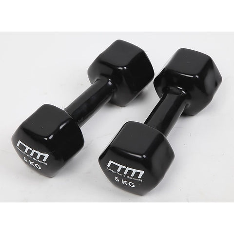 5kg Dumbbells Pair PVC Hand Weights Rubber Coated V63-782505