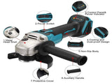 Brushless Cordless Angle Grinder With 2x Li-ion Battery Charger 125mm Combo Kit V201-LI0125BU8AU2