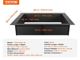 Fire Pit Ring, 36x36 in Outer/30x30 in Inner Diameter, 10inch Height Square Fire Pit Insert, Heavy V952-FXHH30INCH15XENIBV0