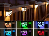 Solar Lights Outdoor, Decorative LED Solar Fence Lights Waterproof, Solar Deck Lights for Deck, V1192-AZ-W-12915