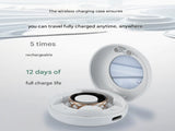 7 Striped Gold Smart Health Ring Tracker with Wireless Charging Case - Titanium Steel Fitness V888-ELOSUNG38729