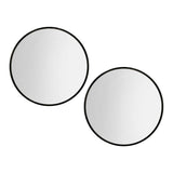 Embellir 2 Wall Mirror Makeup 80cm Home Decor Framed Mirrors Bathroom Round Black MM-E-WALL-ROU-BK-80-X2