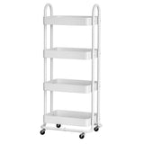 Artiss Storage Trolley Kitchen Cart 4 Tiers White STR-B-4T-100-WH