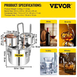 3 Pot 12L Alcohol Distiller Water Wine Boiler Home Brew Moonshinestill V952-ZLSJ3GALSLNTZLQDBV3