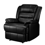 Artiss Recliner Chair Leather Black Cissy RECLINER-A8-BK-AB