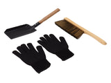 Fireplace Ash Shovel Brush Set Coal Hearth Clean Tools for Home with Black Silicone Gloves V1294-YM0706-3117230149711