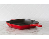 Enamelled Cast Iron Square Grill Pan - Red V196-CIFP03
