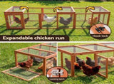 i.Pet Chicken Coop Wooden Pet Run Rabbit Hutch Large Outdoor Cage with Play Area Brown PET-GT-RR-6