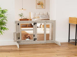 32" Tall Dog Door Gate Freestanding Adjustable Pet Barrier Gate Doorways Stairs V767-XPETDL78