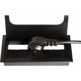 2 Pcs Rectangular Cable Cover for Recessed Installation on Desk Black, Cable Cover Cable Grommet V1237-MS-626-075