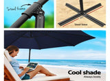 Instahut 3m Outdoor Umbrella w/Base Cantilever Beach Garden Patio Navy UMB-BAN-50-48-NA