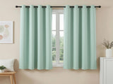 Artiss Blockout Curtains 2X 132x160cm Thermal Insulated Eyelet Drapes Green BC-MATT-132X160-GN