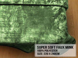Laura Hill 600-GSM Mink Blanket Queen Size Double-Sided Soft Plush Bed Faux Throw Rug Wine Gree MINK-GN