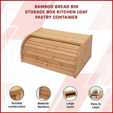 Bamboo Bread Bin Storage Box Kitchen Loaf Pastry Container V63-837721