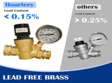 RV Water Pressure Regulator, Adjustable Handle Brass Water Pressure Regulator, Water Pressure V1258-DP02-C-3317