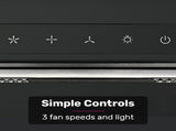 EUROCHEF 60cm Undermount Rangehood Black, Quiet 3-Speed, 3-Layer Dishwashable Filter, LED Lights V219-RGHUDREC6BFA