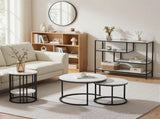 Artiss Console Table Entryway Hallway Marble Effect 4-Tier Storage Shelves White FUR-AC-CST-01-MBWH