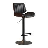 SERENIT European Wooden Modern Bar Stools Bistro Stool with Rotating and Aerodynamic V255-SE-BS5518-BLACK