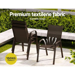 Gardeon 6PC Outdoor Dining Chairs Stackable Lounge Chair Patio Furniture Brown FF-STA-CHAIR-BR-X6