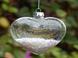 5 Pack Iridescent Glass Heart Ornaments Fillable Baubles for Christmas Party Wedding DIY Craft V382-HEARTBAUBLEX5