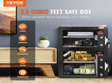 Double Door 3.5 cu.ft Safe Box with Key Lock Password Fireproof Bag Black V952-LMBXXLS3139CMP3A6V9
