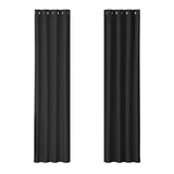 Artiss 2X Blockout Curtains Eyelet 140x230cm Black BC-MATT-140X230-BK