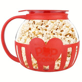 Microwave Glass Popcorn Bowl, High Borosilicate Heat Resistant, Multi-Functional Measuring Lid, V1232-BMHW-002
