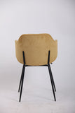 Set of 4 Dining Chairs Corduroy Cord Fabric with Metal Legs in Mustard Yellow V563-68407_2X