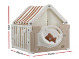 Keezi Kids Play Tent Playhouse Castle with Floor Mat 85CMX113CM TENT-HSE-HDPE-85CM-MC