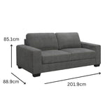 Brooks 3 Seater Fabric Sofa Elephant Grey V195-BROOKS-3S