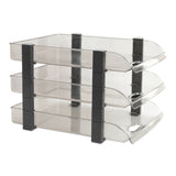 Desk File Letter Tray Layered Classified Documents Rack Acrylic Office Storage Rack Dark Black 3 V1294-YM0626-3117220312912