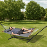 Double Quilted Fabric Hammock Two Person Hammock with Stand 480lb Capacity V952-HFDCHSCSTXYZG0K4NV0