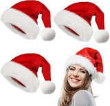 10Pack Christmas Santa Hats for Adults - Extra Thicken Velvet Santa Claus Hats for Women Men Fluffy V1107-SDZC001-10