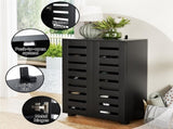 Artiss Shoe Rack Storage Cabinet 20 Pairs 5-tier Black Alster FUR-W-SHOE-LVD02-BK