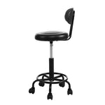 Artiss Salon Stool Swivel Chair Backrest SALON-B-4128-NEW-BK