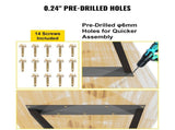 Set of 2 Z-Shape Metal Table Legs, 71.1 x 45.7 cm Heavy-Duty Wrought Iron Desk & Bench Legs, DIY V767-VVR-TZZTYCZ28X188OFG9V0