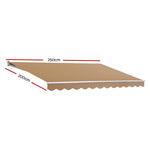 Instahut Retractable Folding Arm Awning Manual Sunshade 2.5Mx2M Beige AWN-B-ARM-25X20-BEIGE