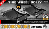 2-Piece Wheel Dolly Car Positioning Jack 450kg Vehicle Mover Transporter Trolley V465-1607005