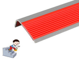 40" Stair Nosing Edge Trim Rubber Non Slip L-Shaped PVC Corner Staircase Strip Trip Prevention Step V1366-AZ2-W-09907