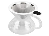 400ml Glass Coffee Pot Kettle Heat Resistant Pour Over Coffee Maker with Stainless Steel Filter for V1294-YM0714-3118210299211