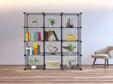 12 Cube Wire Grid Organiser Bookcase Storage Cabinet Wardrobe Closet Black V63-827861