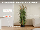 Artificial Grass Plant, 2 Pack 1499mm Horsetail Reed Grass in Pot, Premium PVC Faux Fake Greenery V952-DPKMWCLS59INN4HXO001V0