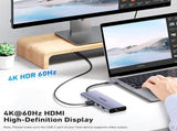 BENFEI 000495GY 10-in-1 USB C Hub 4K HDMI RJ45 100W PD USB-C USB x 4 TF/SD Reader V28-ELEBEN000495GY