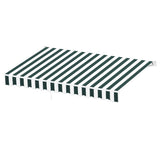 Instahut Retractable Folding Arm Awning Manual Sunshade 3Mx2.5M Green White AWN-B-ARM-30X25-GNWH