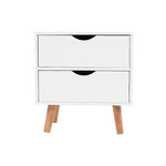 Bedside Tables Drawers Side Table Nightstand White Storage Cabinet Wood V63-837801