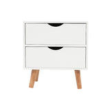 Bedside Tables Drawers Side Table Nightstand White Storage Cabinet Wood V63-837801